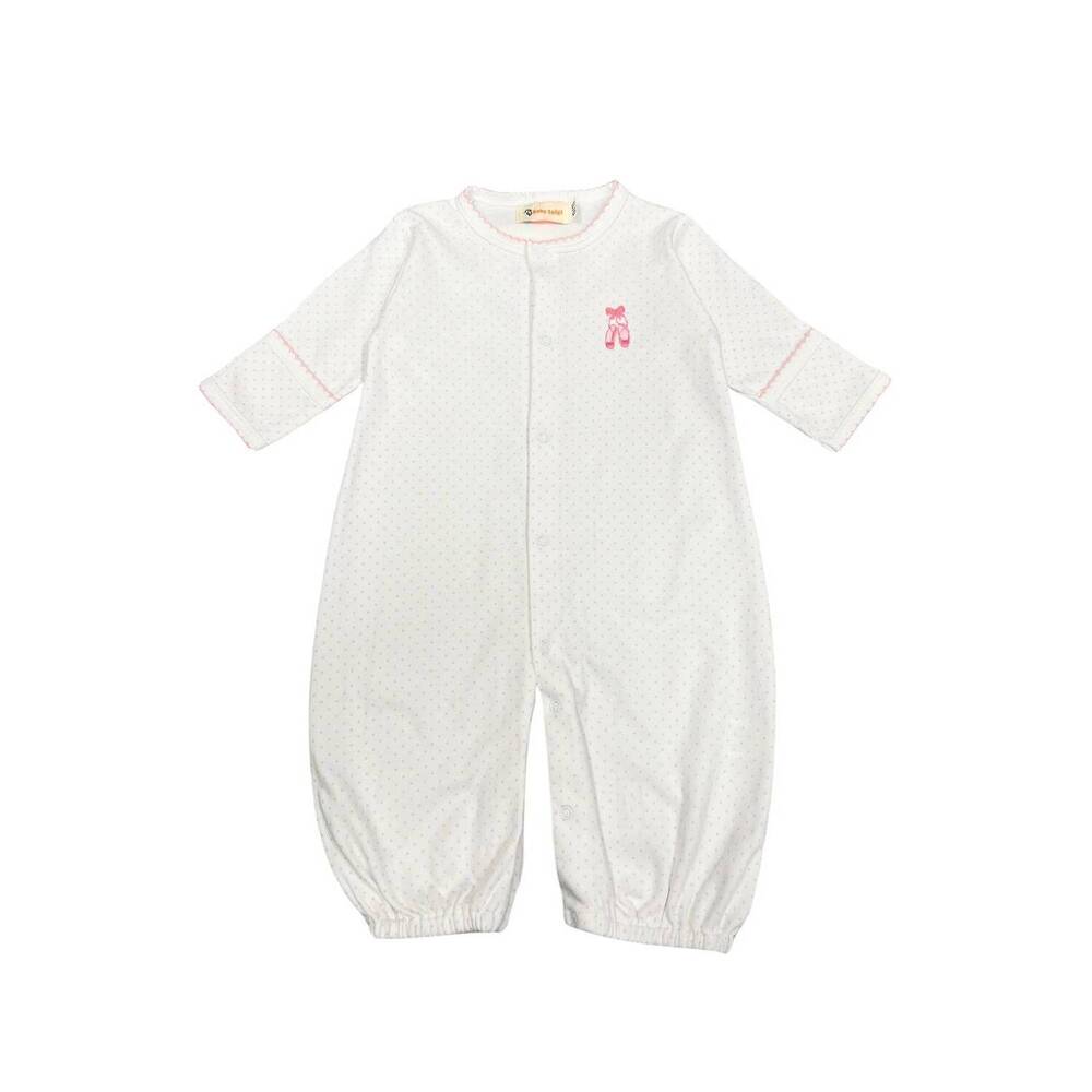 NEW LUIGI KIDS kid's converter gown in ballet slipper on baby pink dot